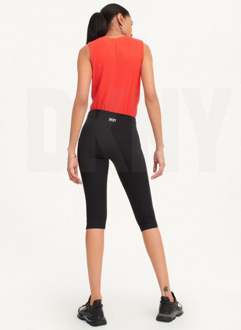 DKNY Balance Compression Pedal Pusher Leggings Damen Schwarz | Austria_D1943