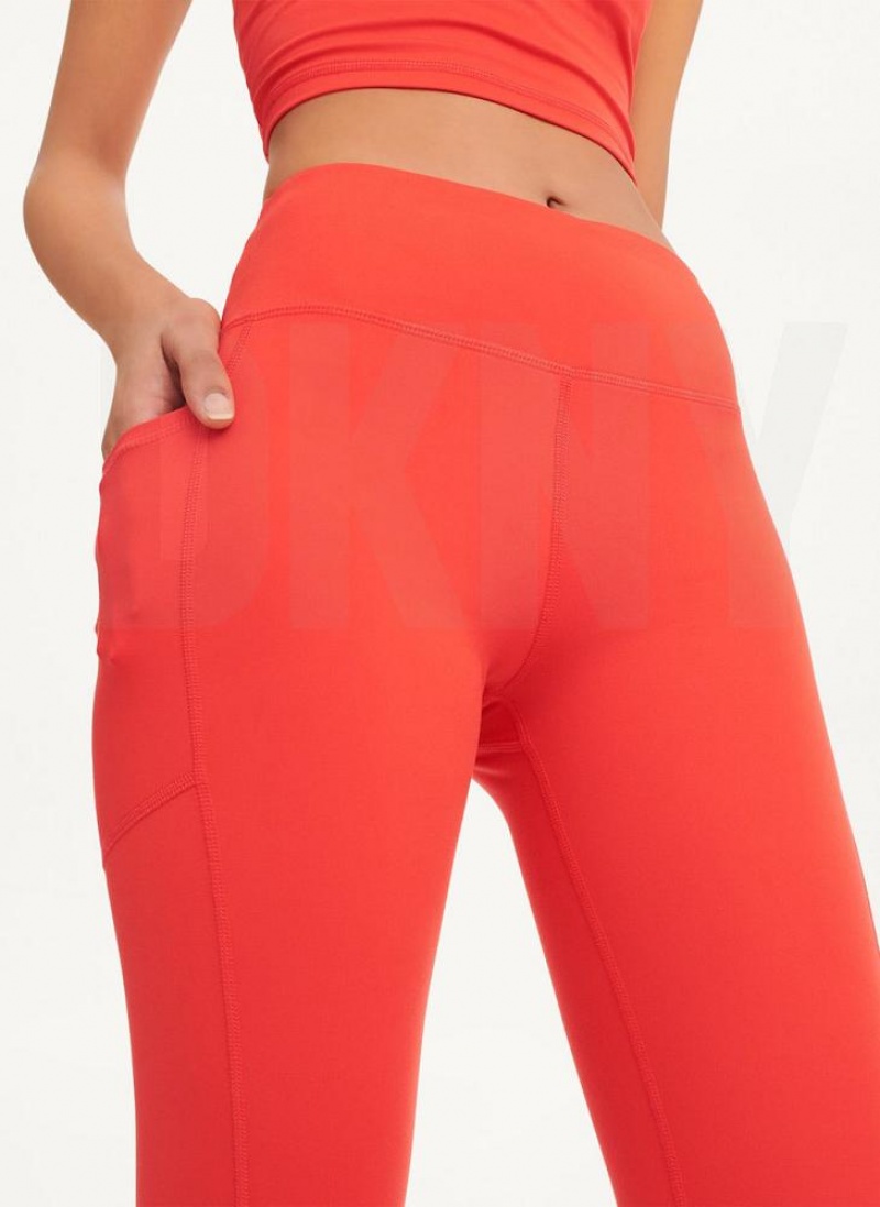 DKNY Balance Compression Pedal Pusher Leggings Damen Rot | Austria_D1946