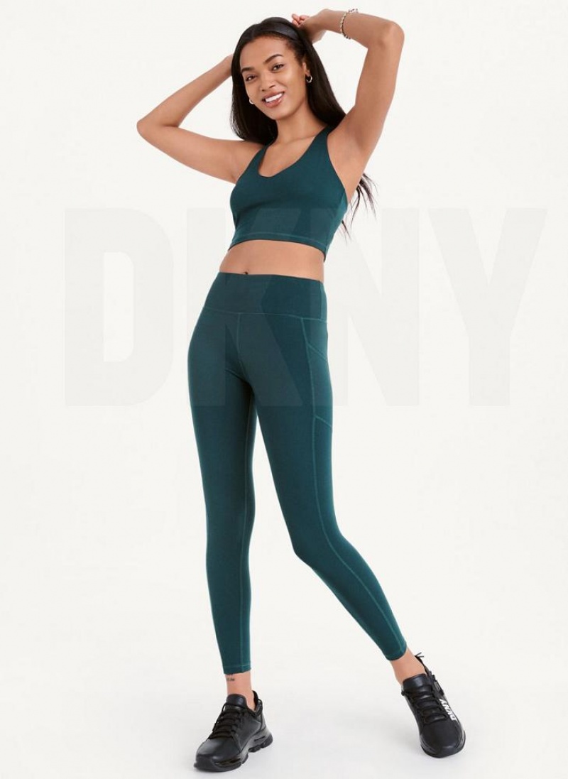 DKNY Balance High Taille Leggings Damen Dunkelgrün | Austria_D0681