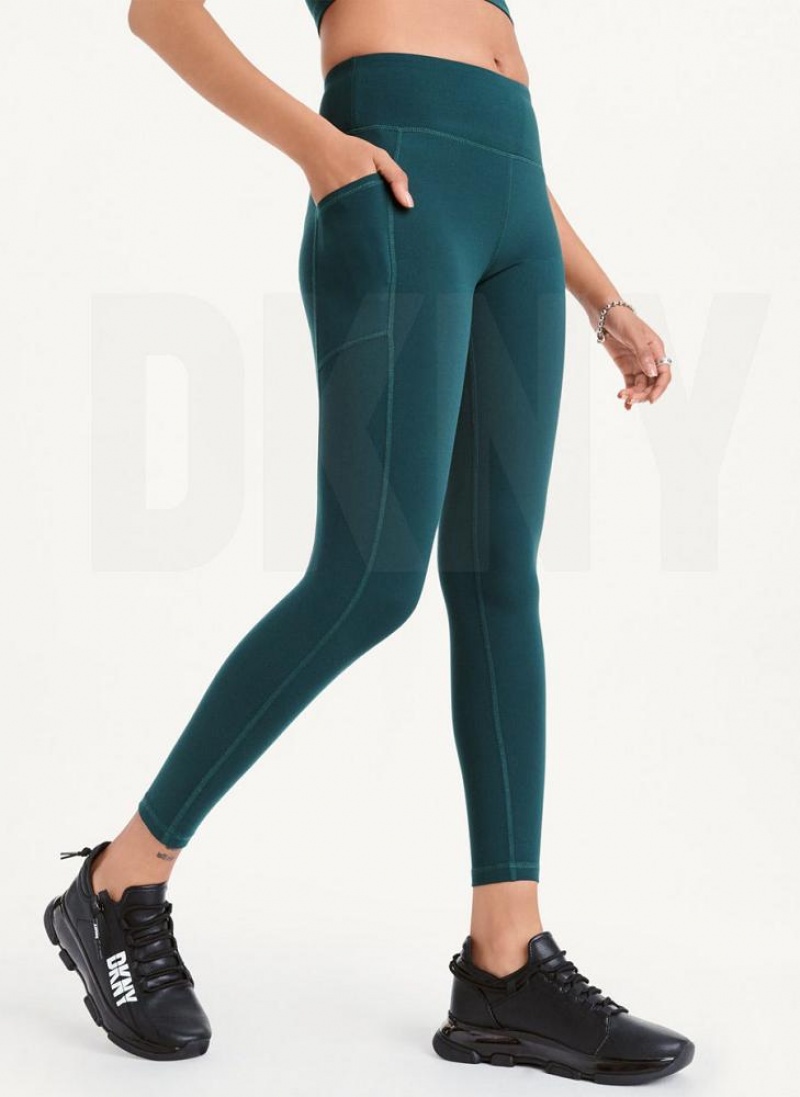 DKNY Balance High Taille Leggings Damen Dunkelgrün | Austria_D0681