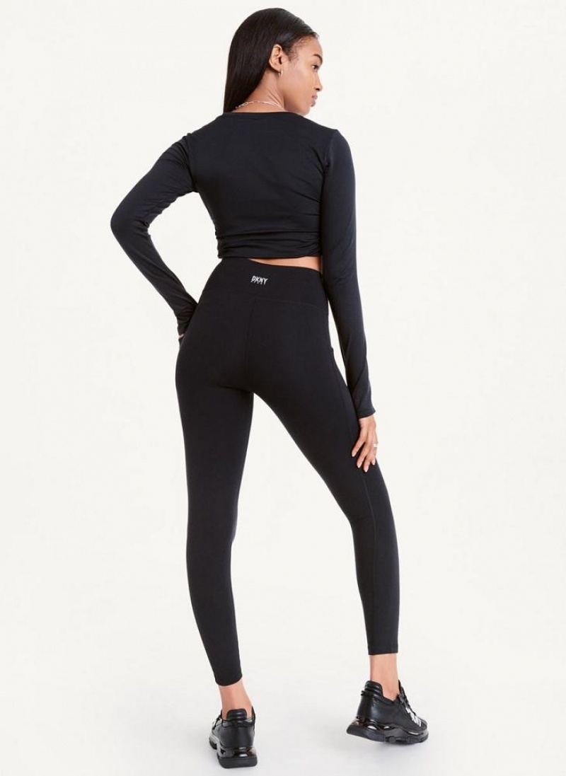 DKNY Balance High Taille Leggings Damen Schwarz | Austria_D1503