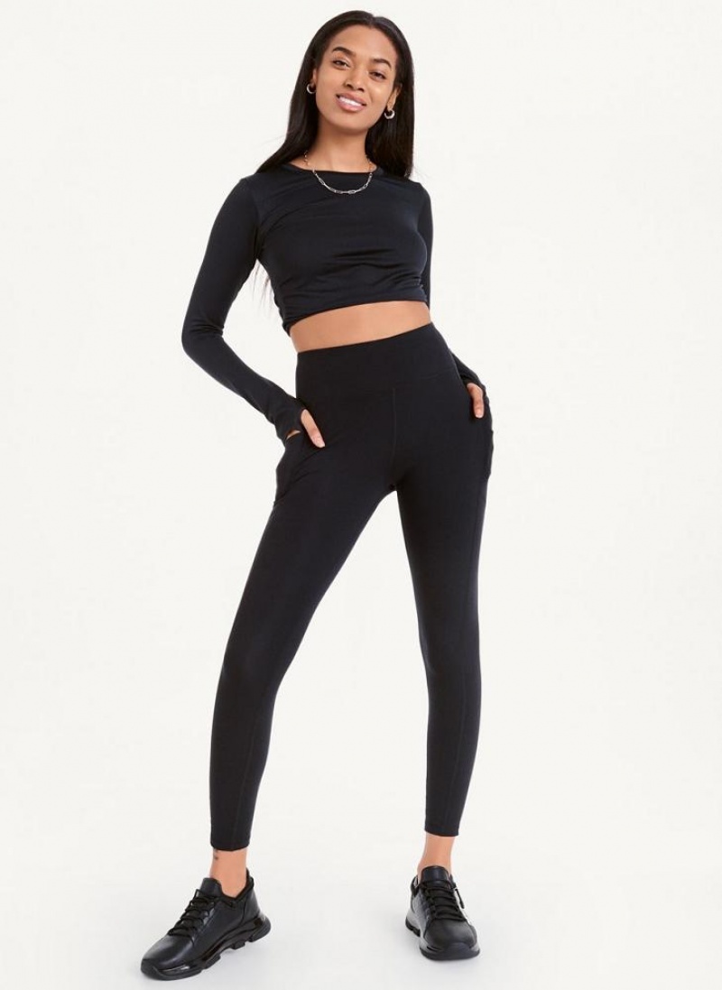 DKNY Balance High Taille Leggings Damen Schwarz | Austria_D1503