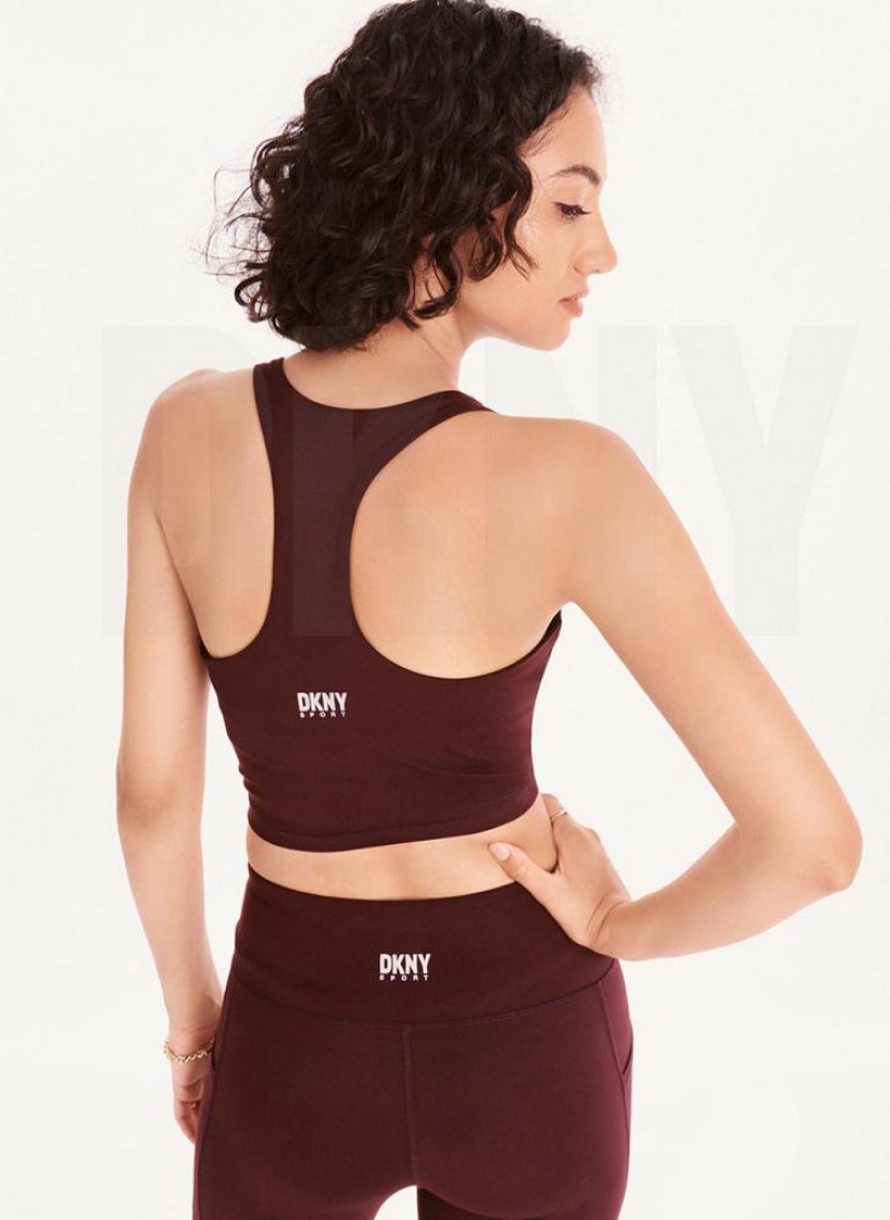 DKNY Balance High Taille Leggings Damen Bordeaux | Austria_D1342