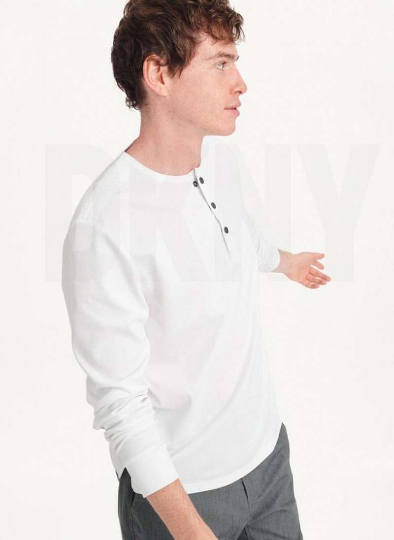 DKNY Baselayer Henley Sweatshirts Herren Weiß | Austria_D0228