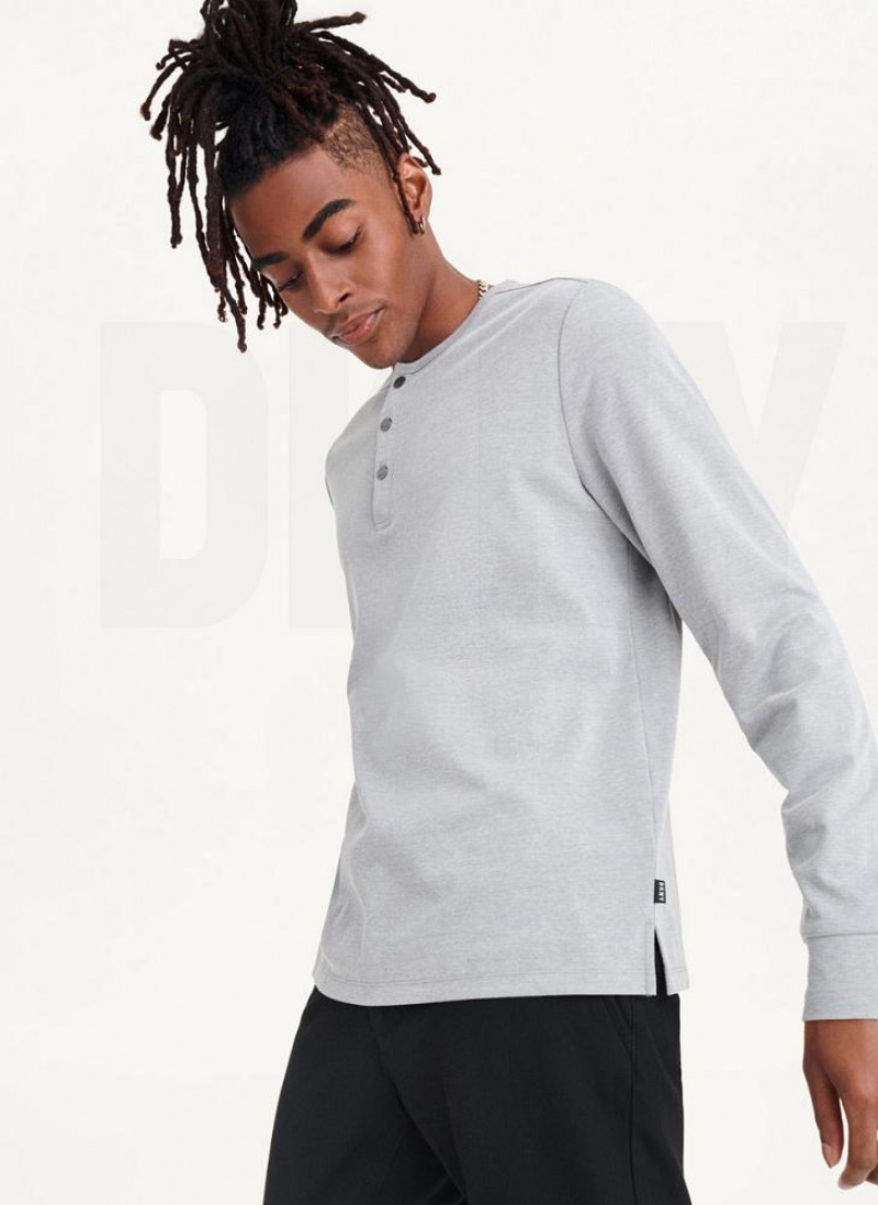 DKNY Baselayer Henley Sweatshirts Herren Grau | Austria_D1244