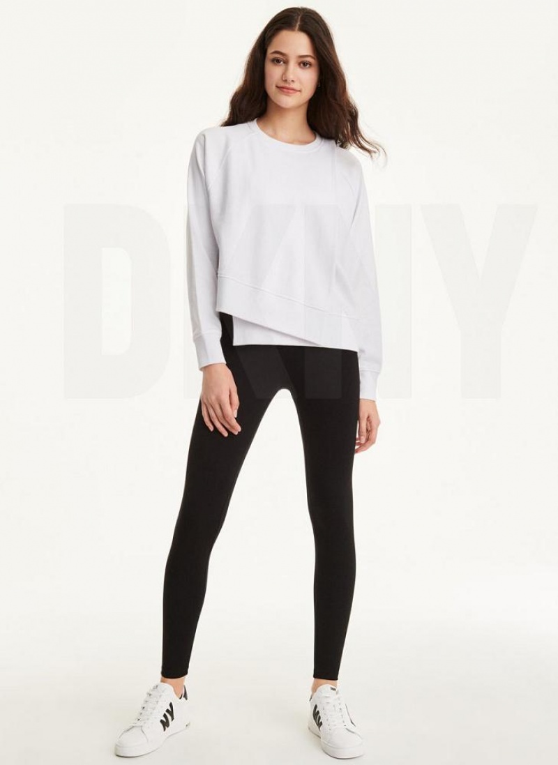 DKNY Baumwoll Jersey Asymmetrical Sweatshirts Damen Beige | Austria_D0731