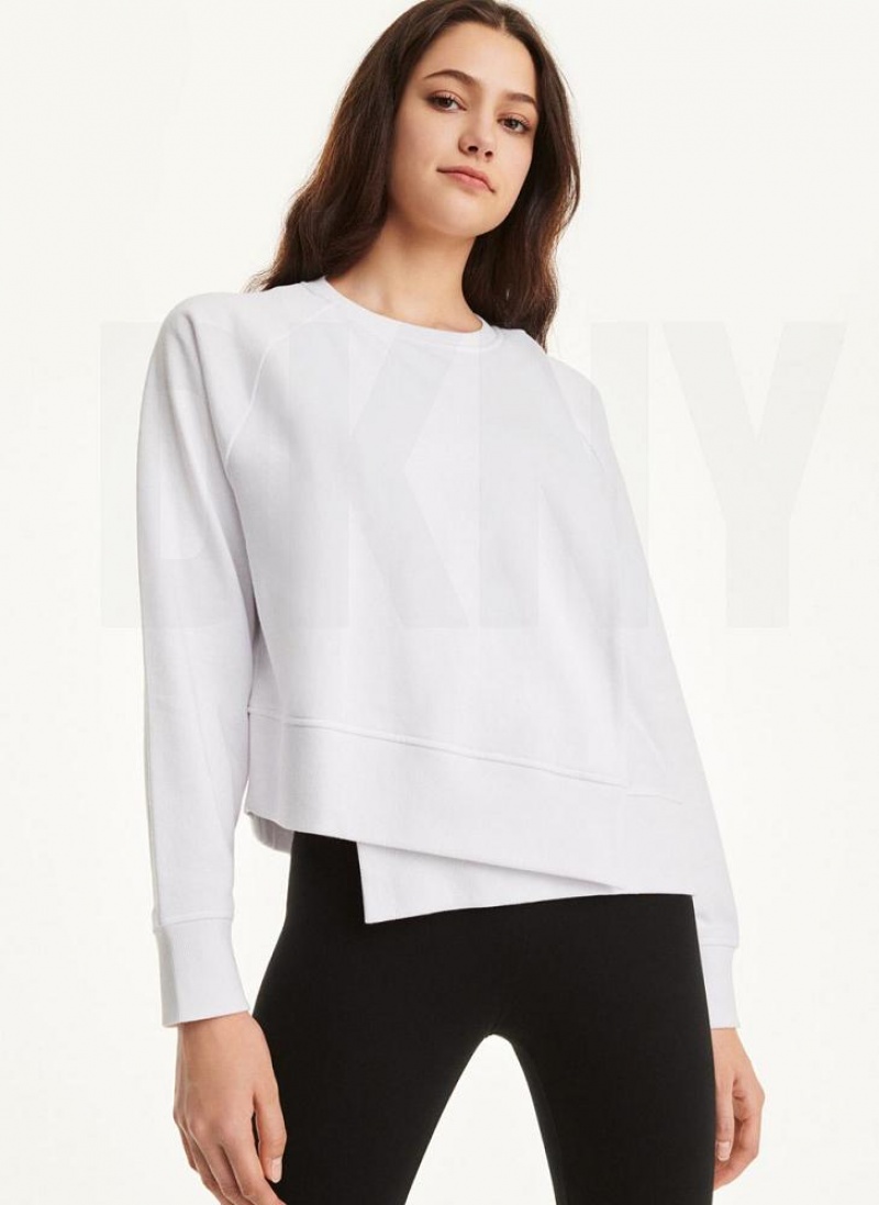 DKNY Baumwoll Jersey Asymmetrical Sweatshirts Damen Beige | Austria_D0731