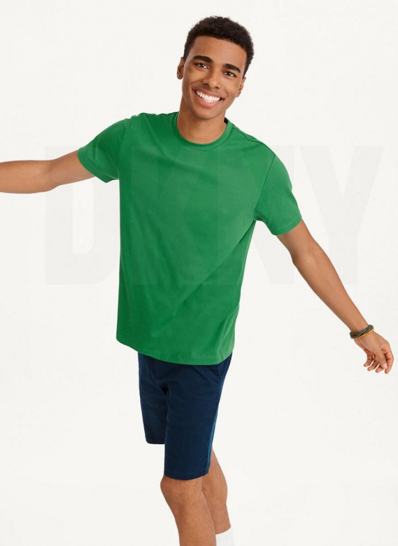 DKNY Baumwoll Poly Pique T-shirts Herren Grün | Austria_D1008