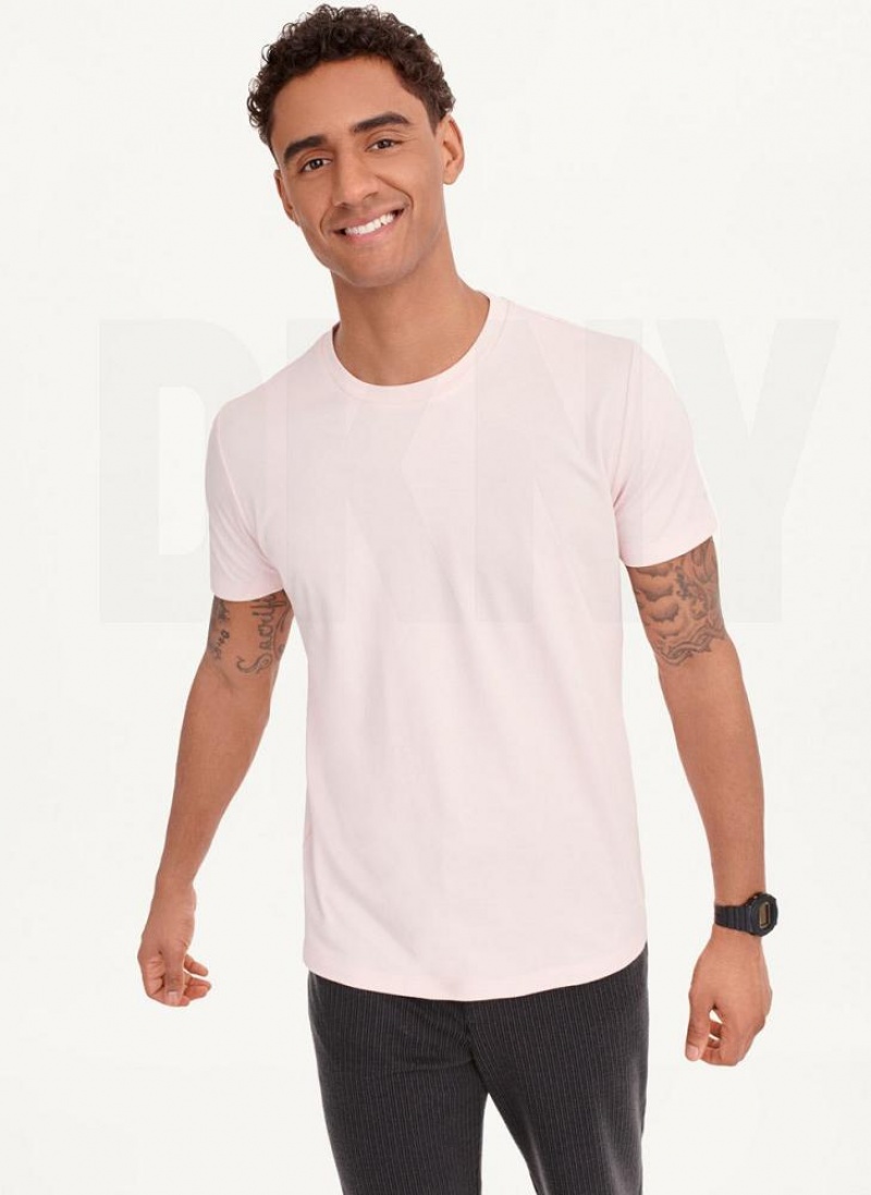 DKNY Baumwoll Poly Pique T-shirts Herren Rosa | Austria_D1182