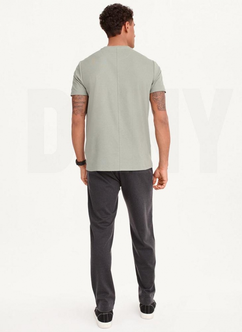 DKNY Baumwoll Poly Pique T-shirts Herren Olivgrün | Austria_D1890