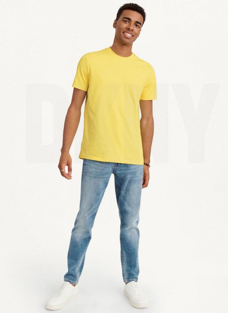 DKNY Baumwoll Poly Pique T-shirts Herren Gelb | Austria_D0606