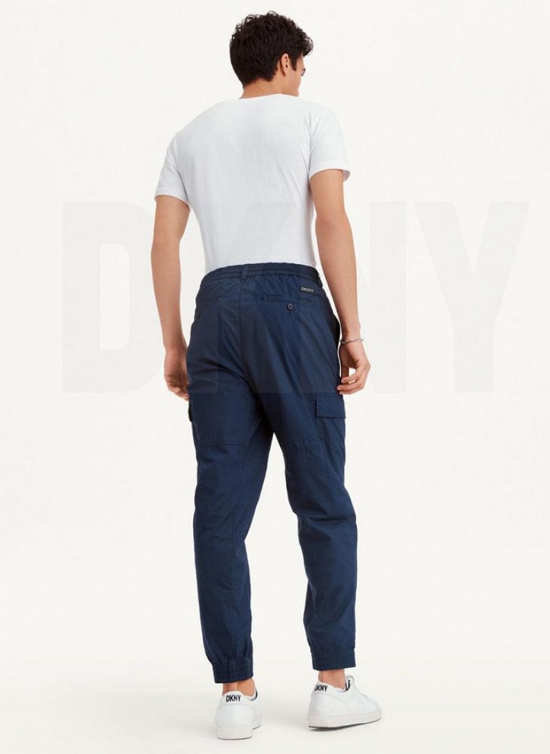 DKNY Baumwoll Poplin Washed 4 Pocket Jogginghose Herren Navy | Austria_D0899