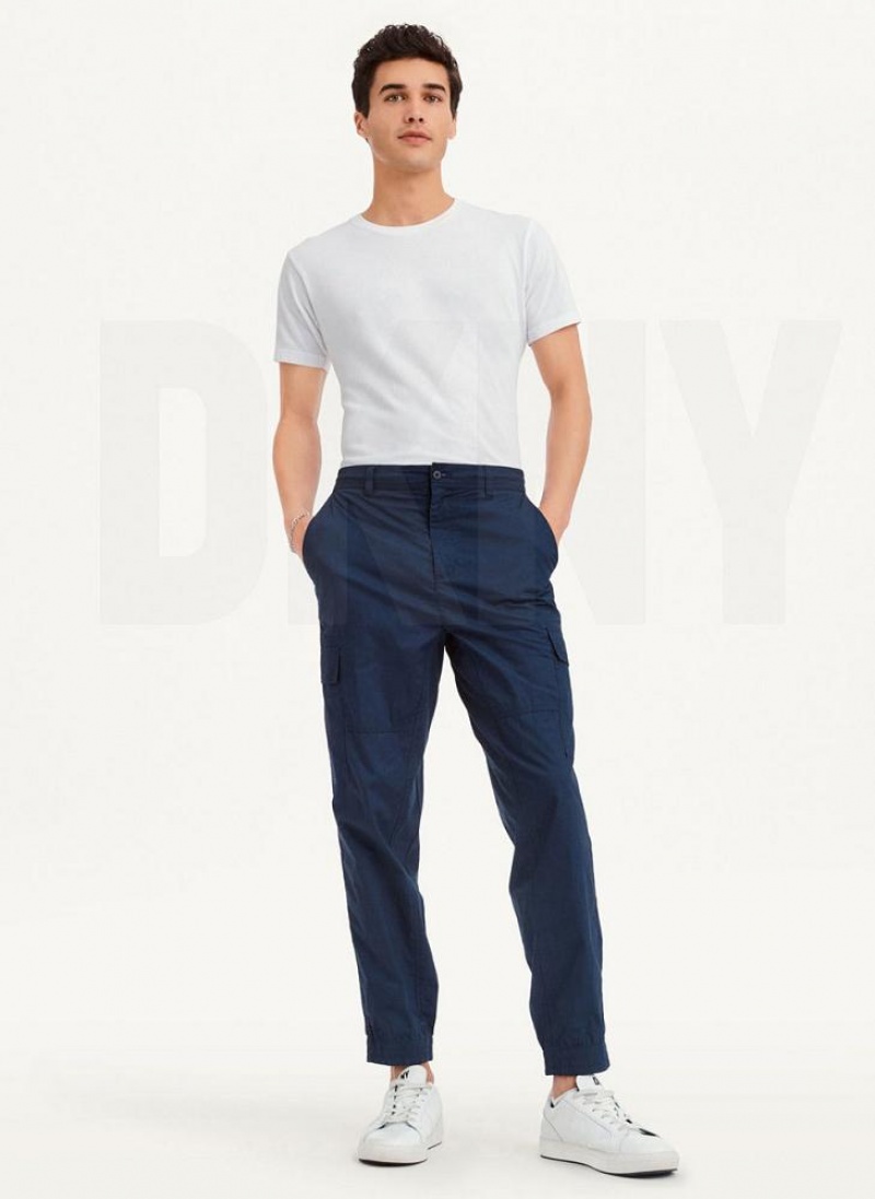 DKNY Baumwoll Poplin Washed 4 Pocket Jogginghose Herren Navy | Austria_D0899