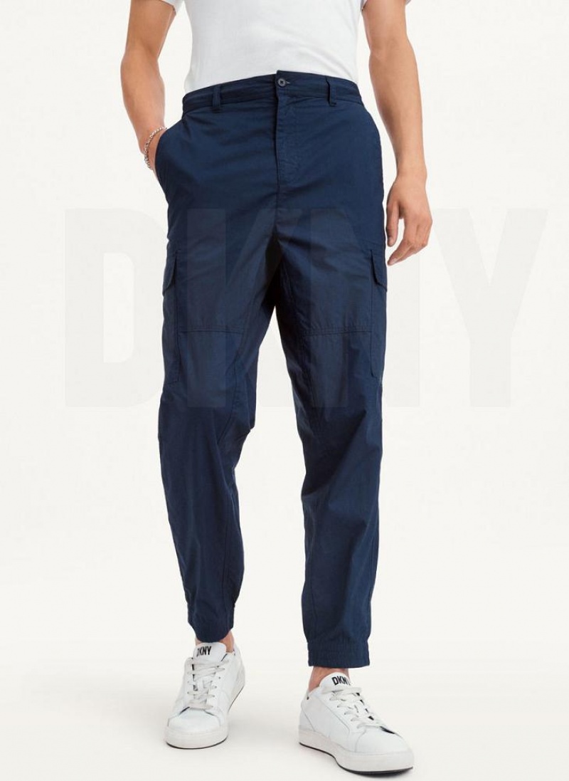 DKNY Baumwoll Poplin Washed 4 Pocket Jogginghose Herren Navy | Austria_D0899