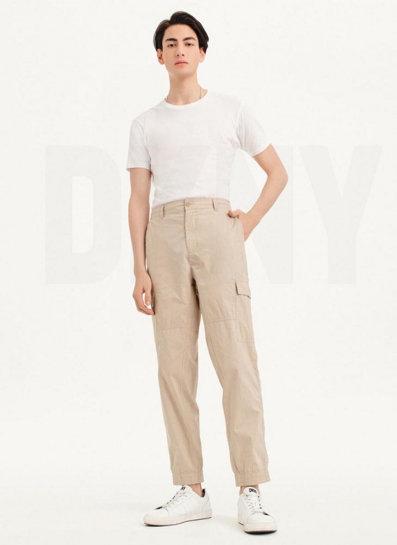 DKNY Baumwoll Poplin Washed 4 Pocket Jogginghose Herren Khaki | Austria_D1800