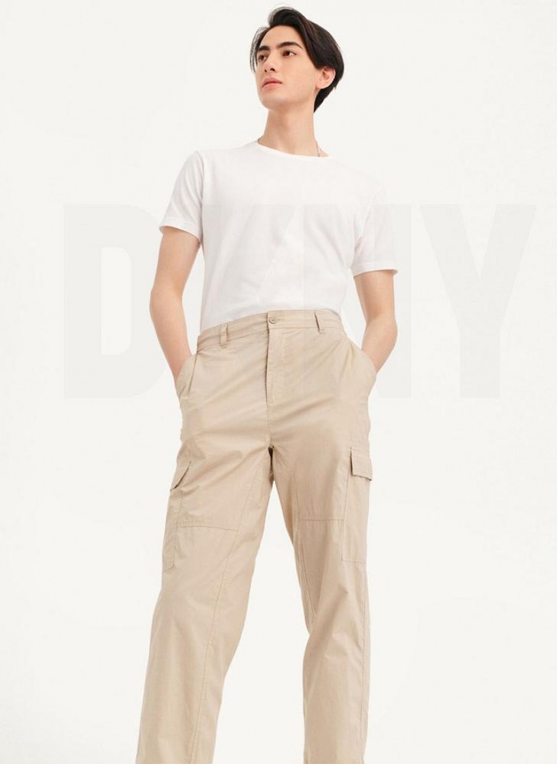 DKNY Baumwoll Poplin Washed 4 Pocket Jogginghose Herren Khaki | Austria_D1800