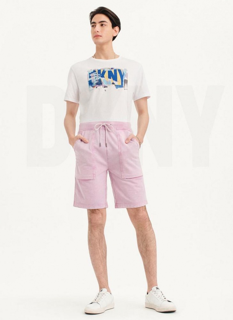 DKNY Beach Slub Kurze Hose Herren Lila | Austria_D0344