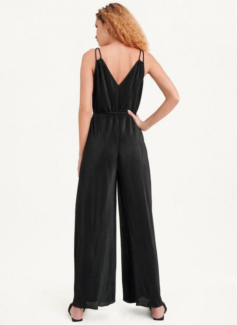 DKNY Belted All-In-One Jumpsuit Damen Schwarz | Austria_D1516