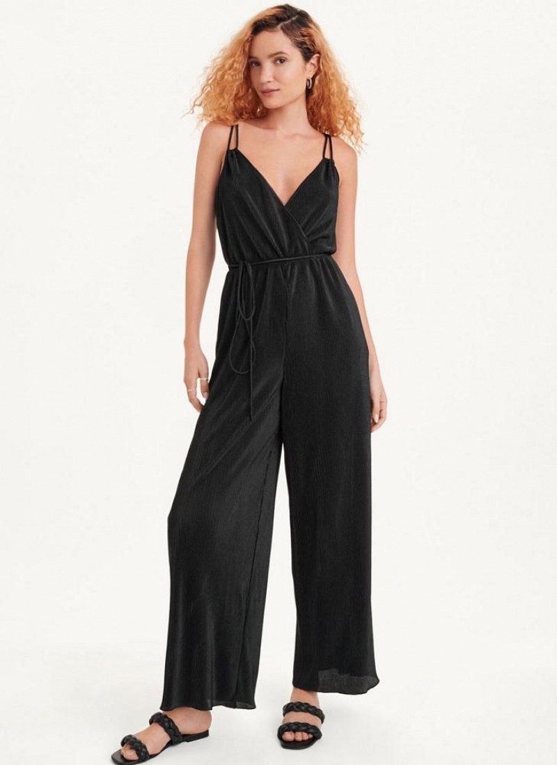 DKNY Belted All-In-One Jumpsuit Damen Schwarz | Austria_D1516