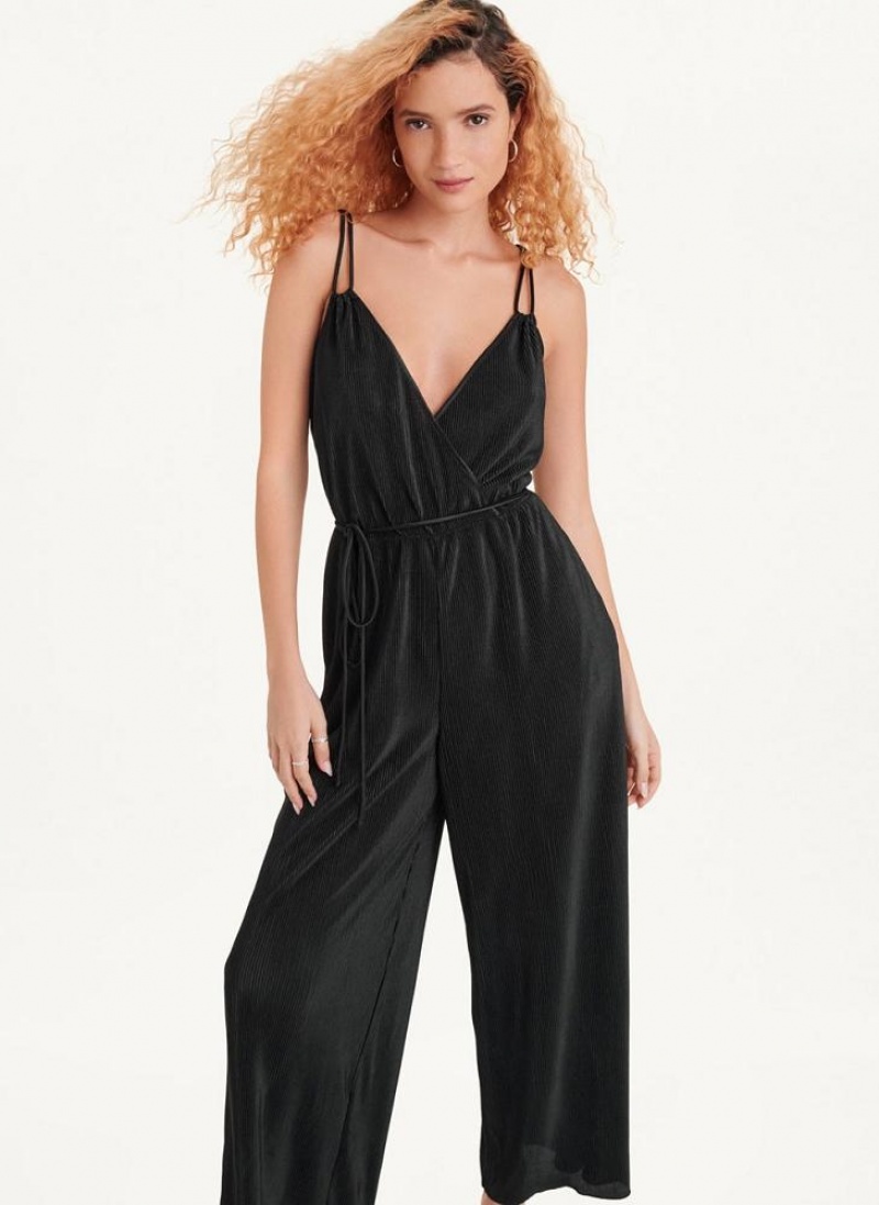 DKNY Belted All-In-One Jumpsuit Damen Schwarz | Austria_D1516