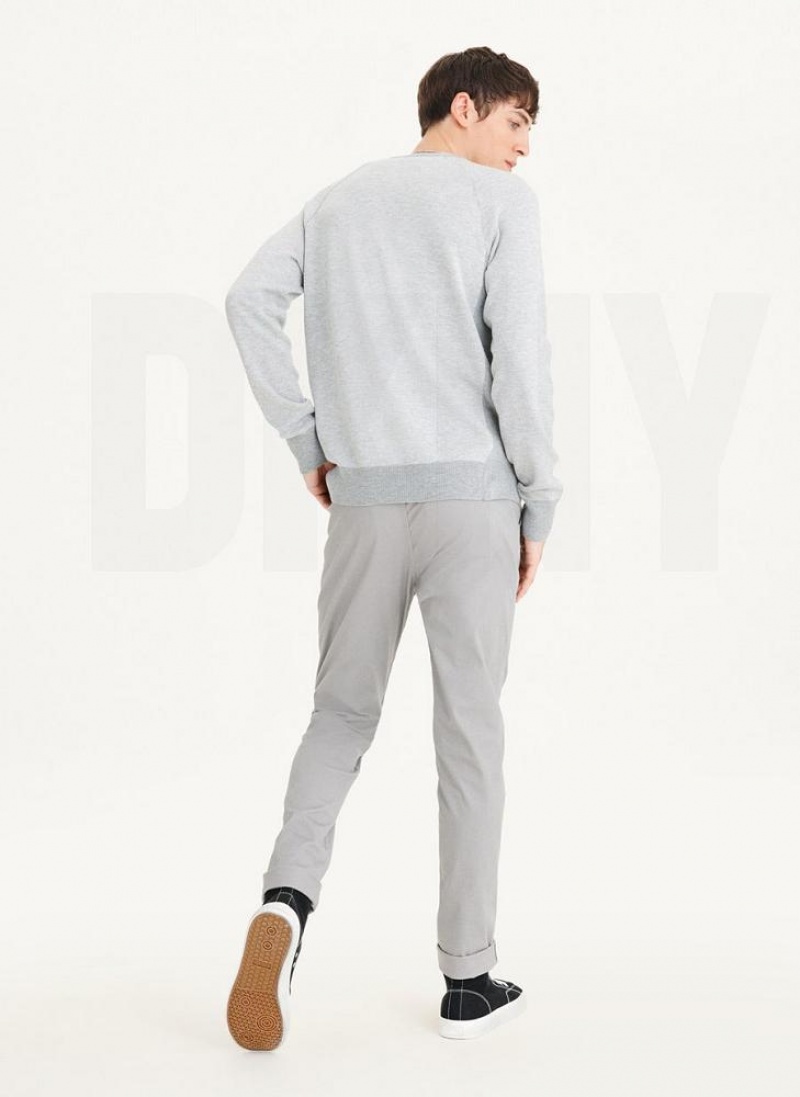 DKNY Birdseye Raglan Sleeve Pullover Herren Grau | Austria_D1911