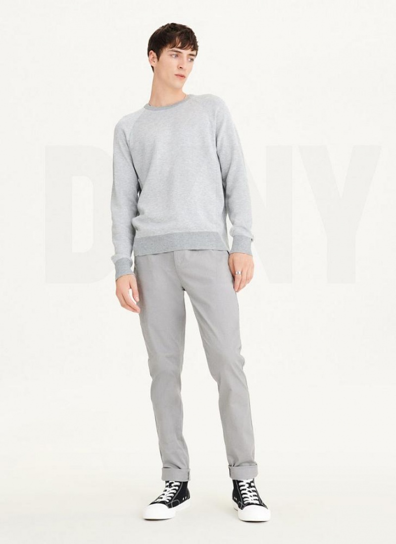 DKNY Birdseye Raglan Sleeve Pullover Herren Grau | Austria_D1911