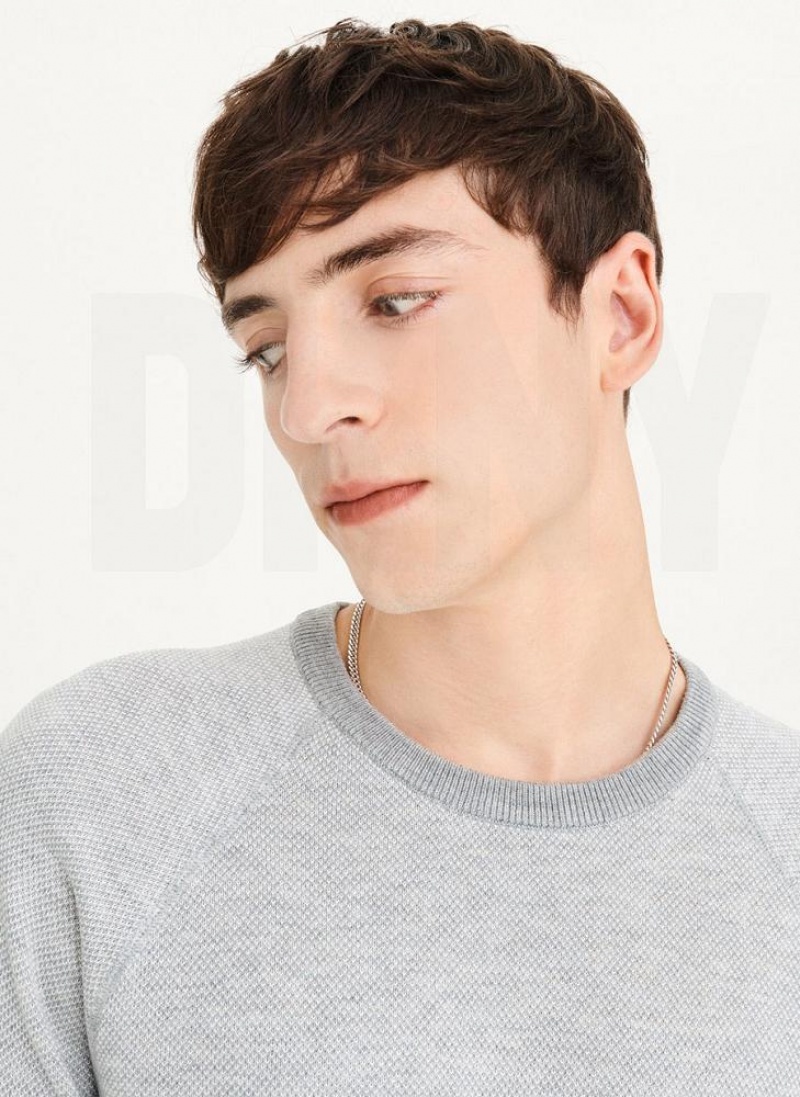 DKNY Birdseye Raglan Sleeve Pullover Herren Grau | Austria_D1911