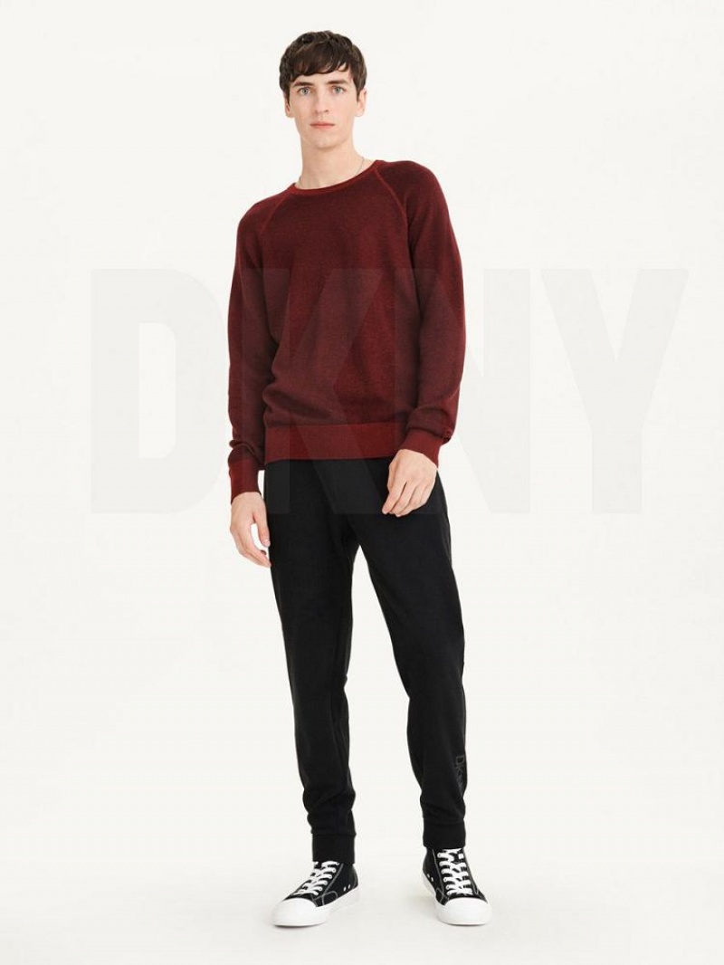 DKNY Birdseye Raglan Sleeve Pullover Herren Dunkelrot | Austria_D0222