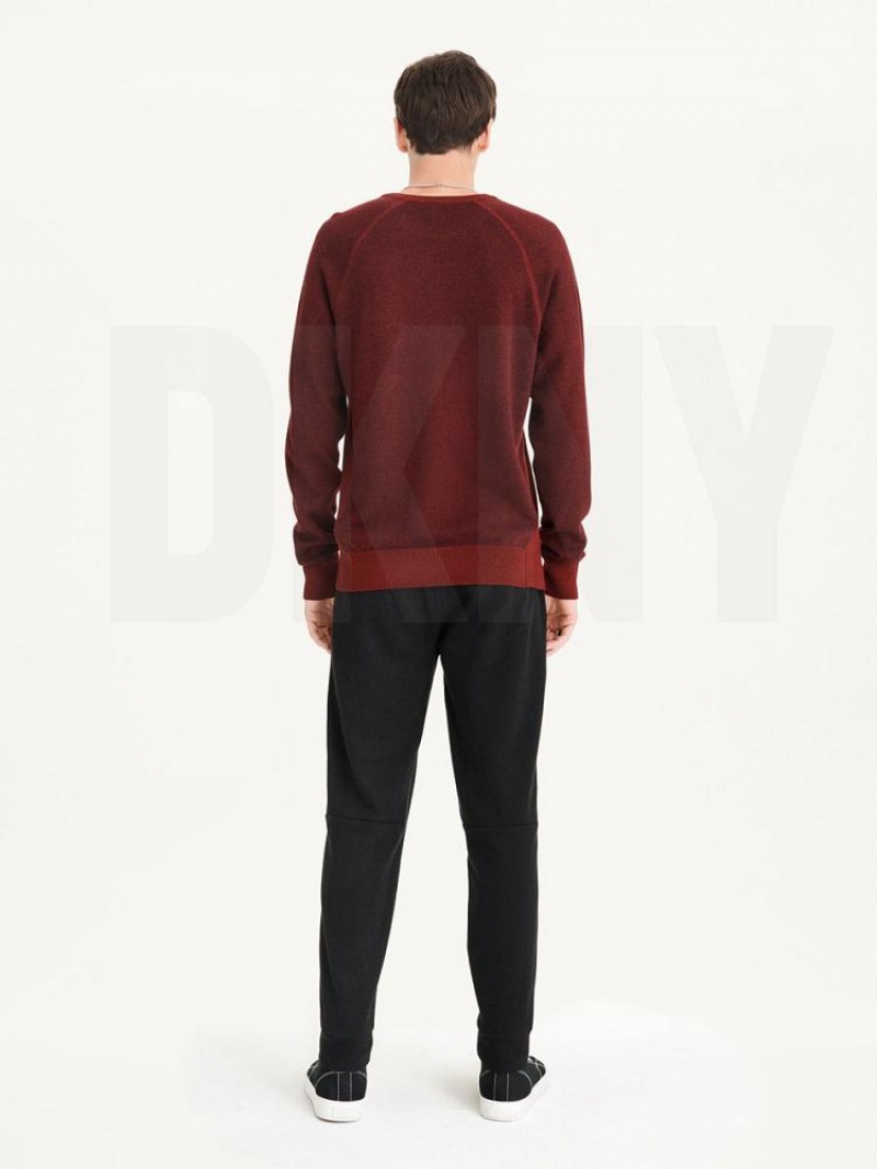 DKNY Birdseye Raglan Sleeve Pullover Herren Dunkelrot | Austria_D0222