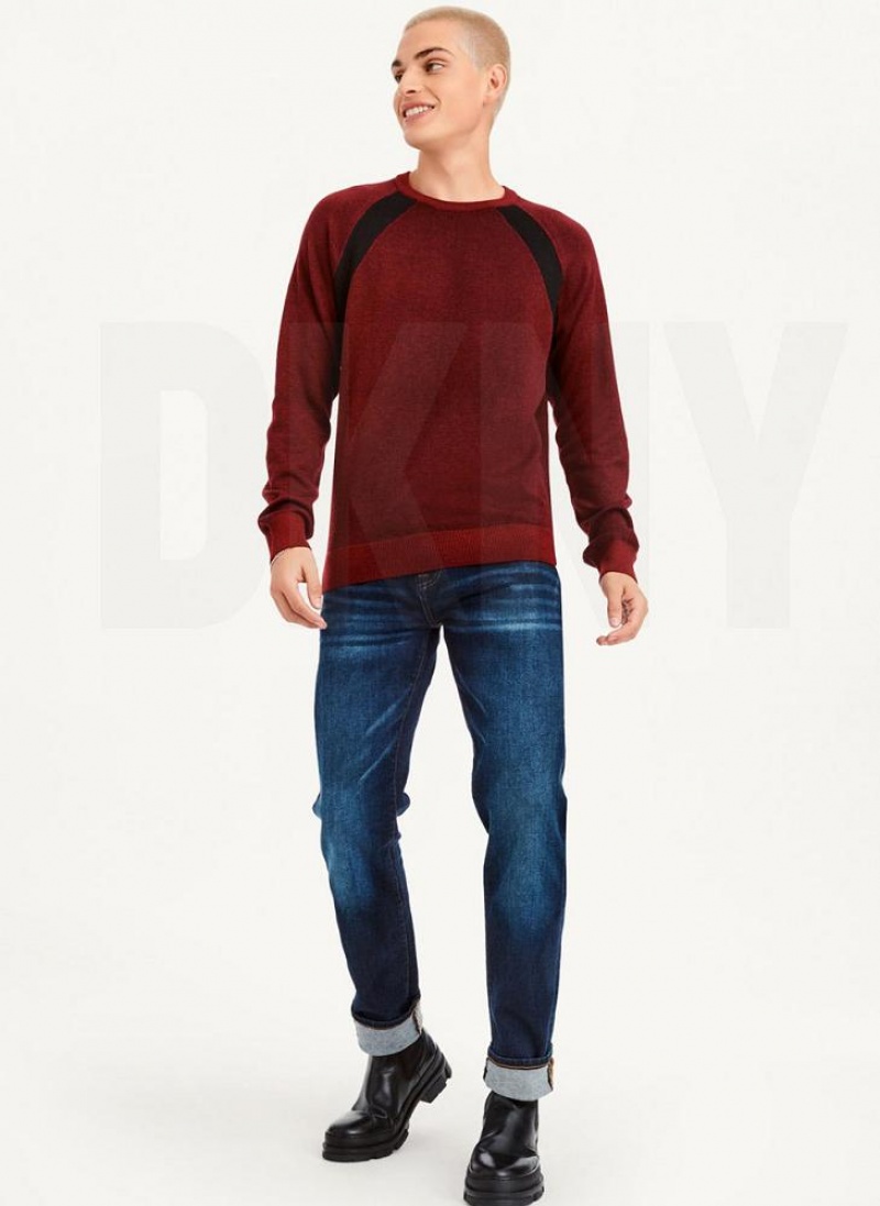 DKNY Birdseye Stitch Pullover Herren Dunkelrot | Austria_D0888