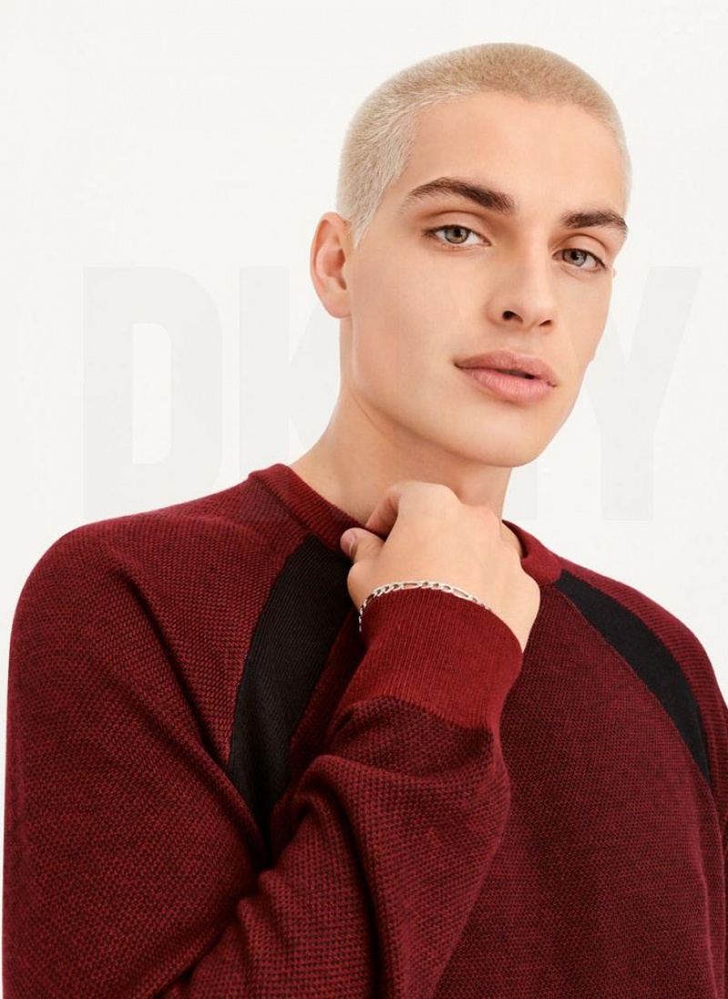 DKNY Birdseye Stitch Pullover Herren Dunkelrot | Austria_D0888