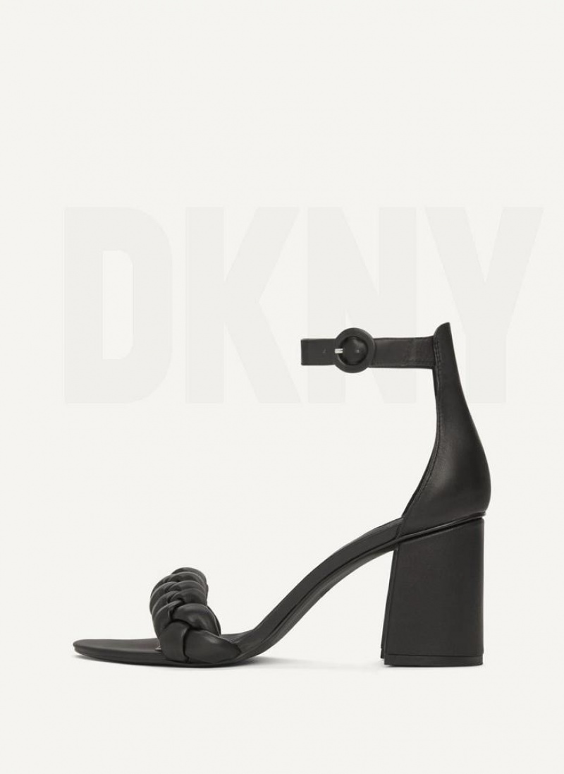 DKNY Braided Ankle Riemen Block Hohe Schuhe Damen Schwarz | Austria_D0536