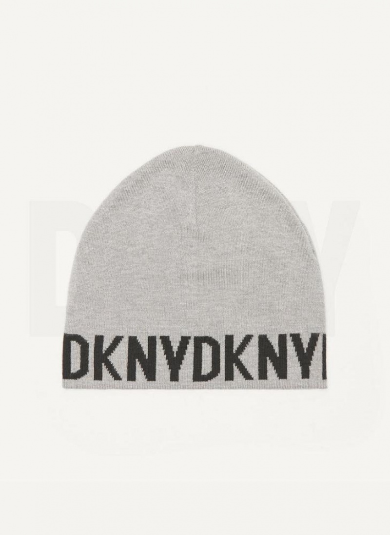 DKNY Brim Logo Mütze Herren Grau | Austria_D0375