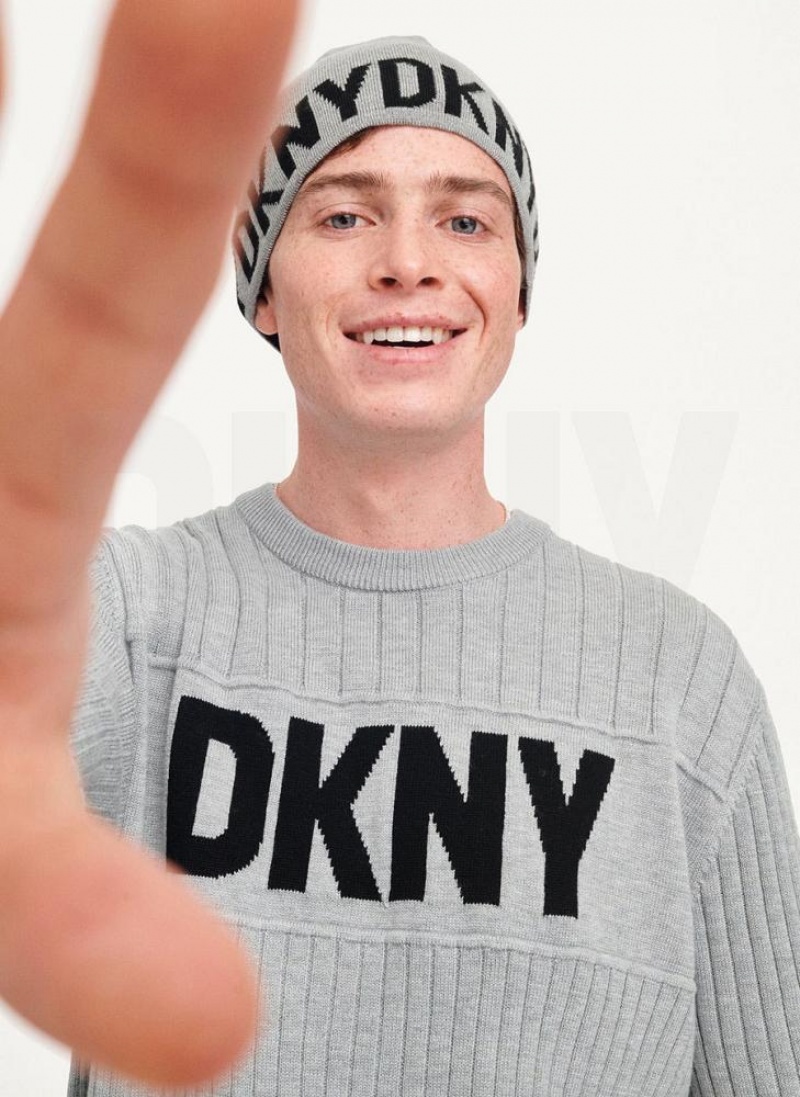 DKNY Brim Logo Mütze Herren Grau | Austria_D0375