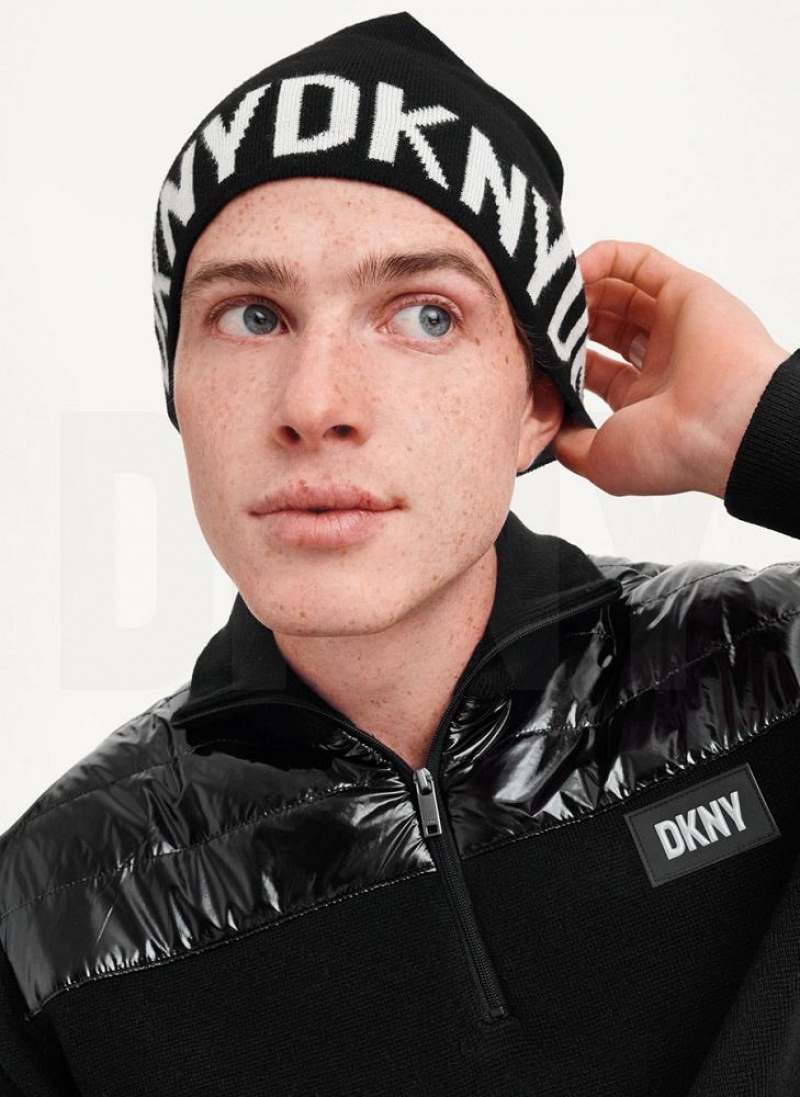 DKNY Brim Logo Mütze Herren Schwarz | Austria_D0510