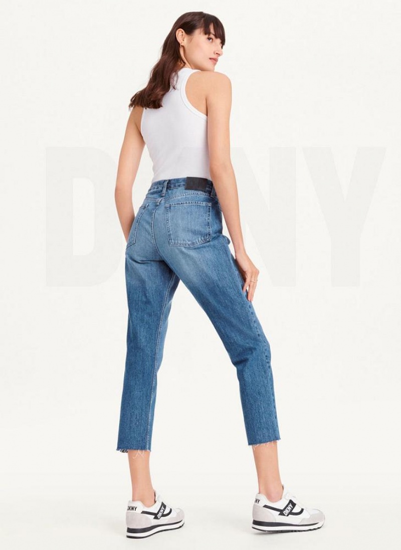 DKNY Broome Cropped Distressed Jeans Damen Waschen | Austria_D0154