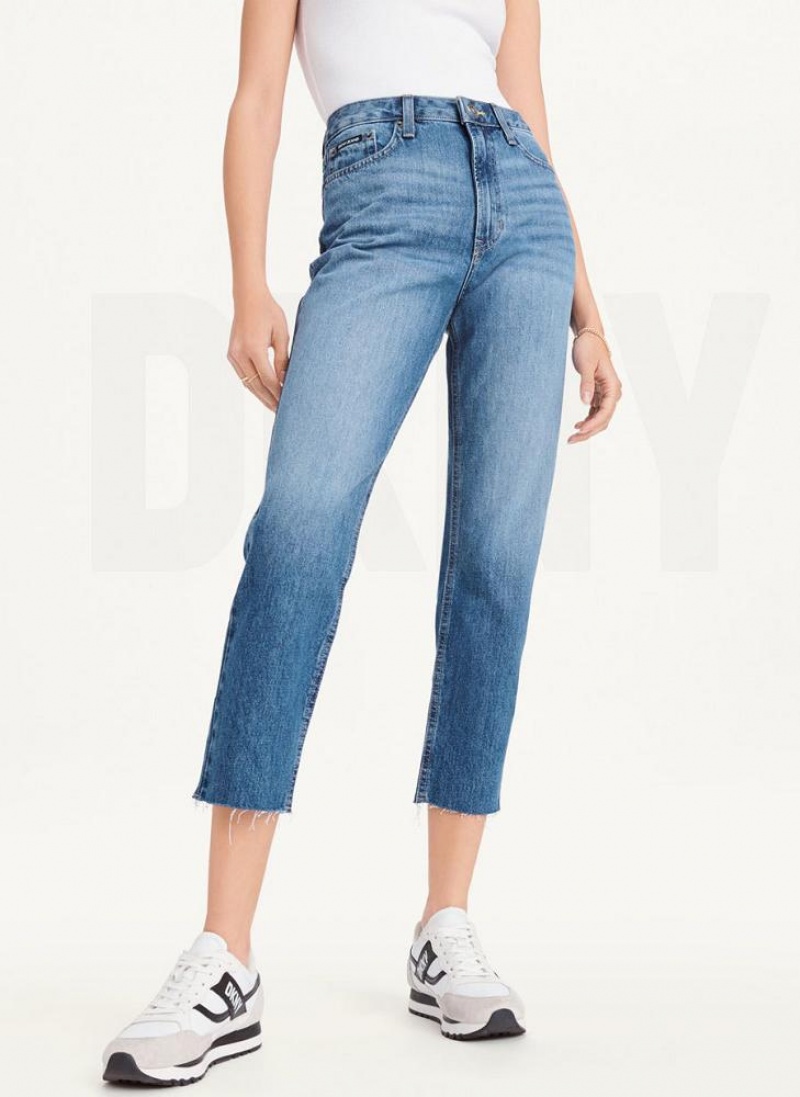 DKNY Broome Cropped Distressed Jeans Damen Waschen | Austria_D0154