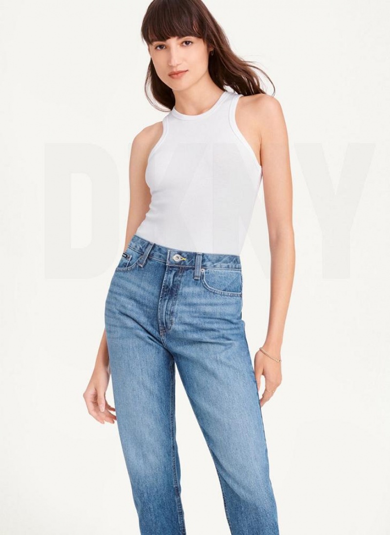 DKNY Broome Cropped Distressed Jeans Damen Waschen | Austria_D0154