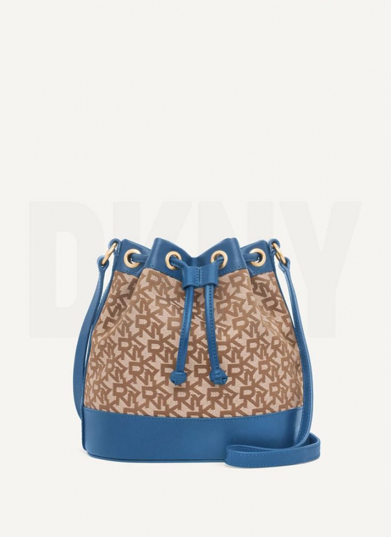 DKNY Bucket Umhängetasche Damen Blau | Austria_D0665