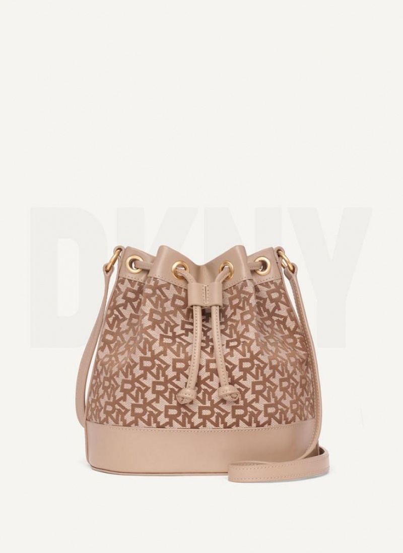 DKNY Bucket Umhängetasche Damen Braun | Austria_D1458