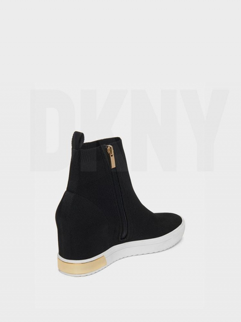 DKNY Cali Keilabsatz Damen Schwarz Gold | Austria_D1502