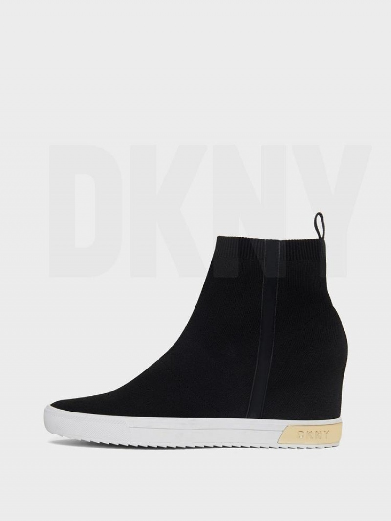 DKNY Cali Keilabsatz Damen Schwarz Gold | Austria_D1502