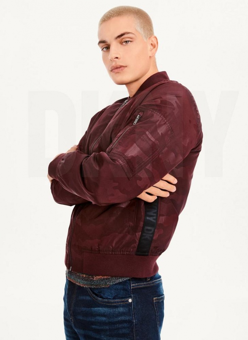 DKNY Camo Bomber Jacken Herren Bordeaux | Austria_D0289