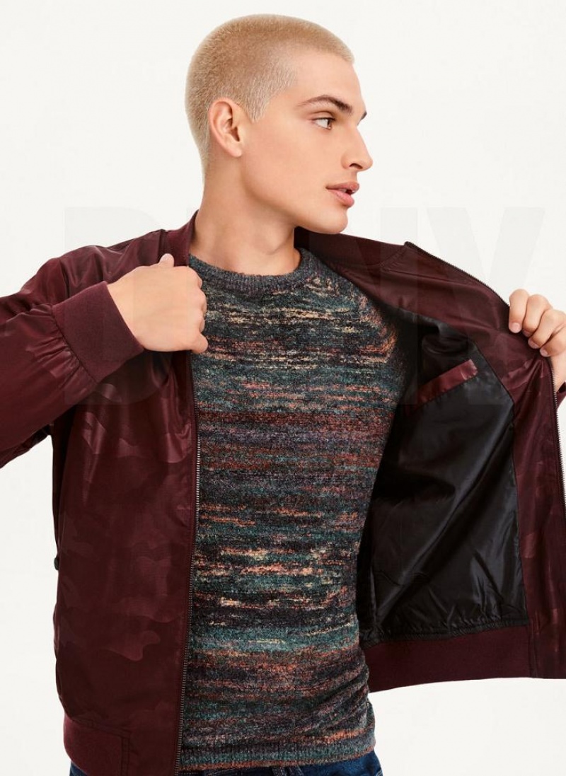 DKNY Camo Bomber Jacken Herren Bordeaux | Austria_D0289