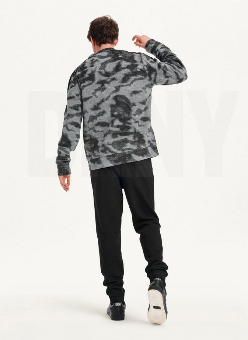 DKNY Camo Crewneck Sweatshirts Herren Schwarz Mehrfarbig | Austria_D0785