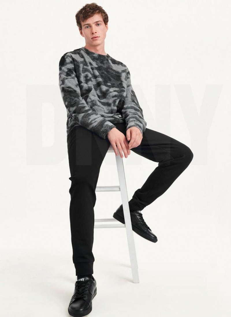 DKNY Camo Crewneck Sweatshirts Herren Schwarz Mehrfarbig | Austria_D0785