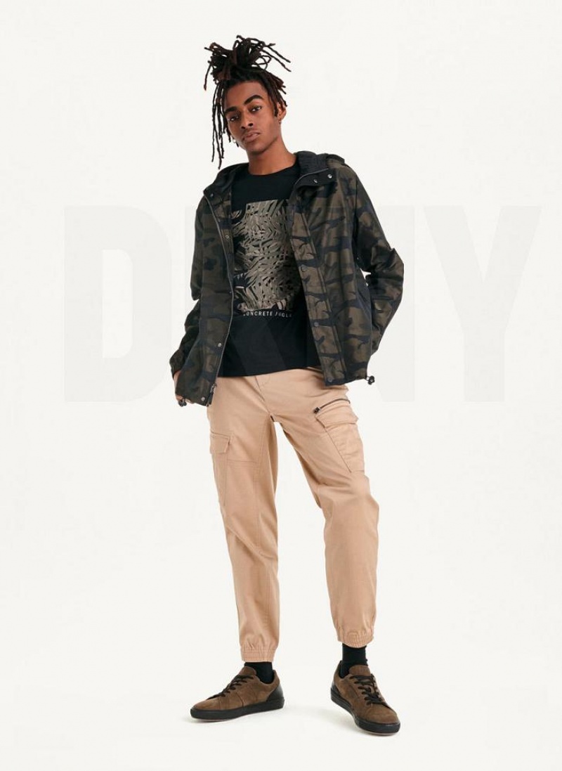 DKNY Camo Mit Kapuze Jacken Herren Olivgrün | Austria_D0378