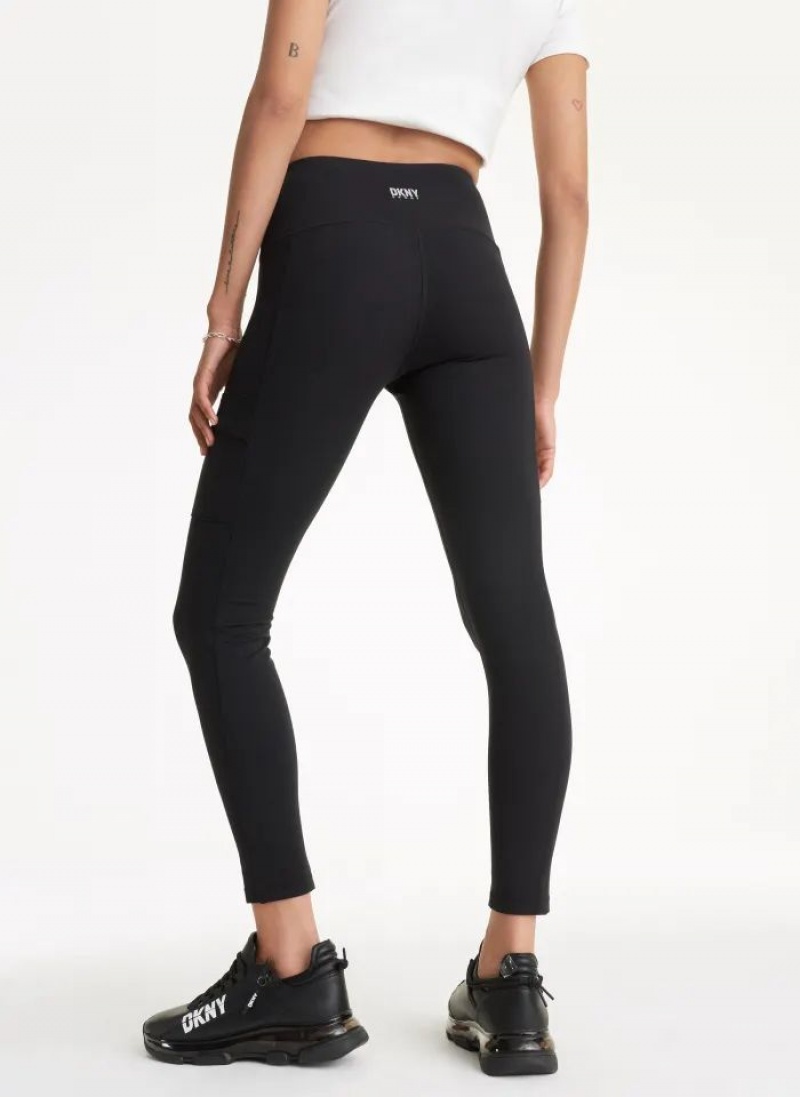 DKNY Cargo with Pockets Leggings Damen Schwarz | Austria_D0922