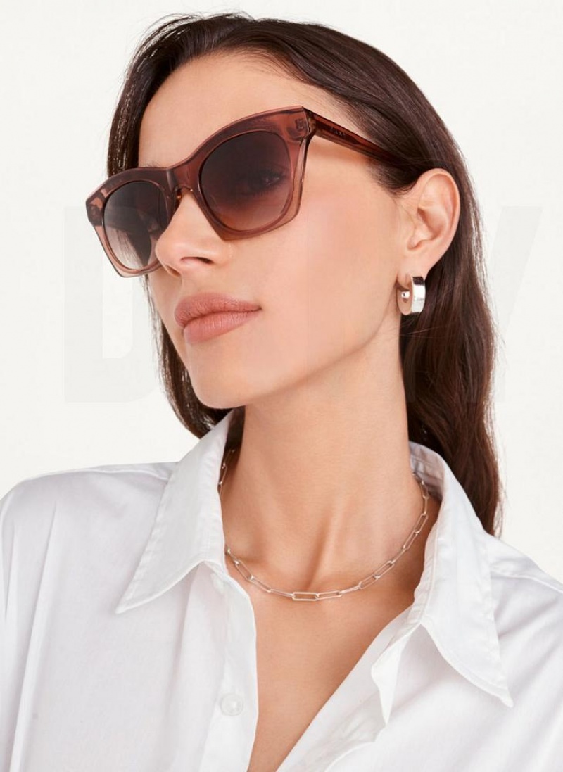 DKNY Cat Eye Sonnenbrille Damen Schwarz | Austria_D0389