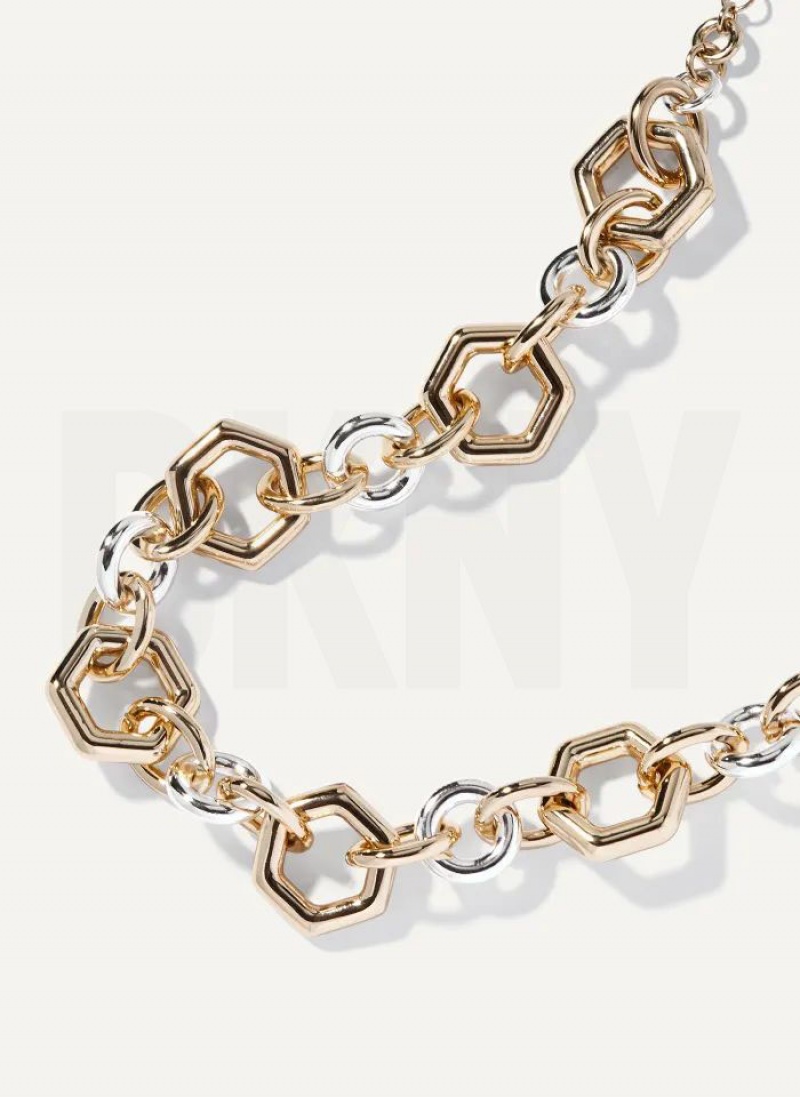 DKNY Chunky Chain Halskette Damen Gold | Austria_D0919